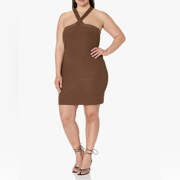 Brown One Shoulder Sheath Cocktail Dress - Picture 5 of 13